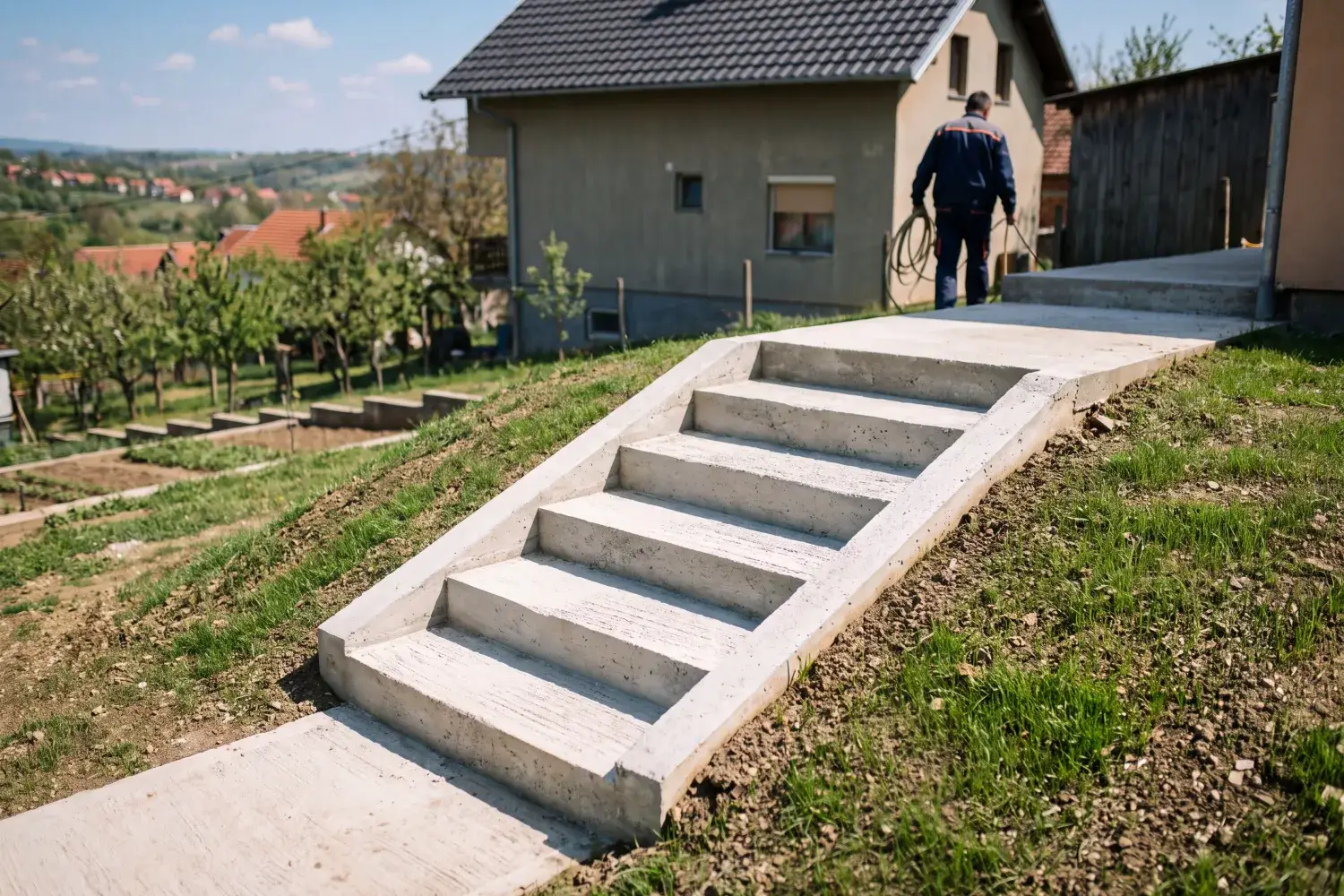 Betonik — betoniranje u celoj Srbiji | Spoljne stepenice u dvorištu i na kosom terenu
